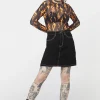 Burn Baby Denim Mini Skirt