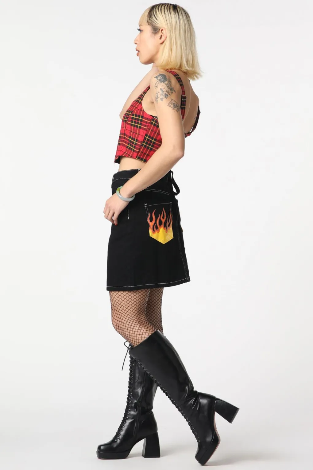 Burn Baby Denim Mini Skirt