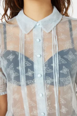 Butterflies On The Wall Mesh Blouse