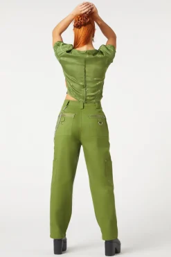 Cargo Drill Zipper Pants