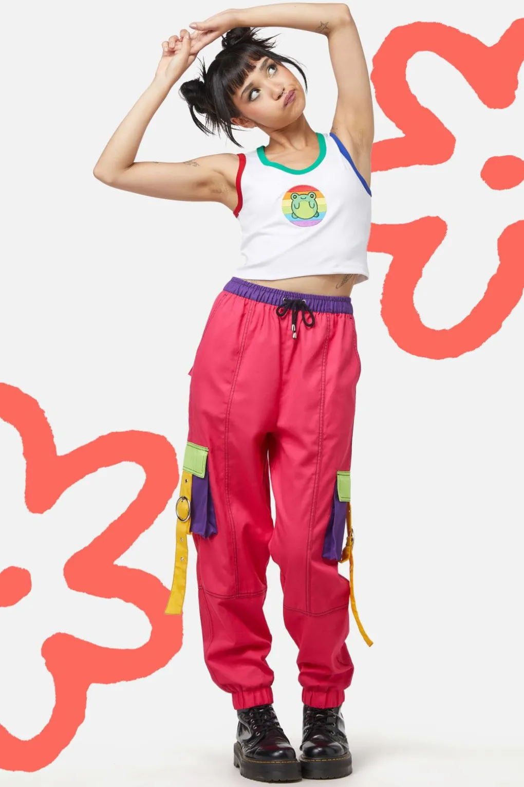 Colour Block Cuff Cargo