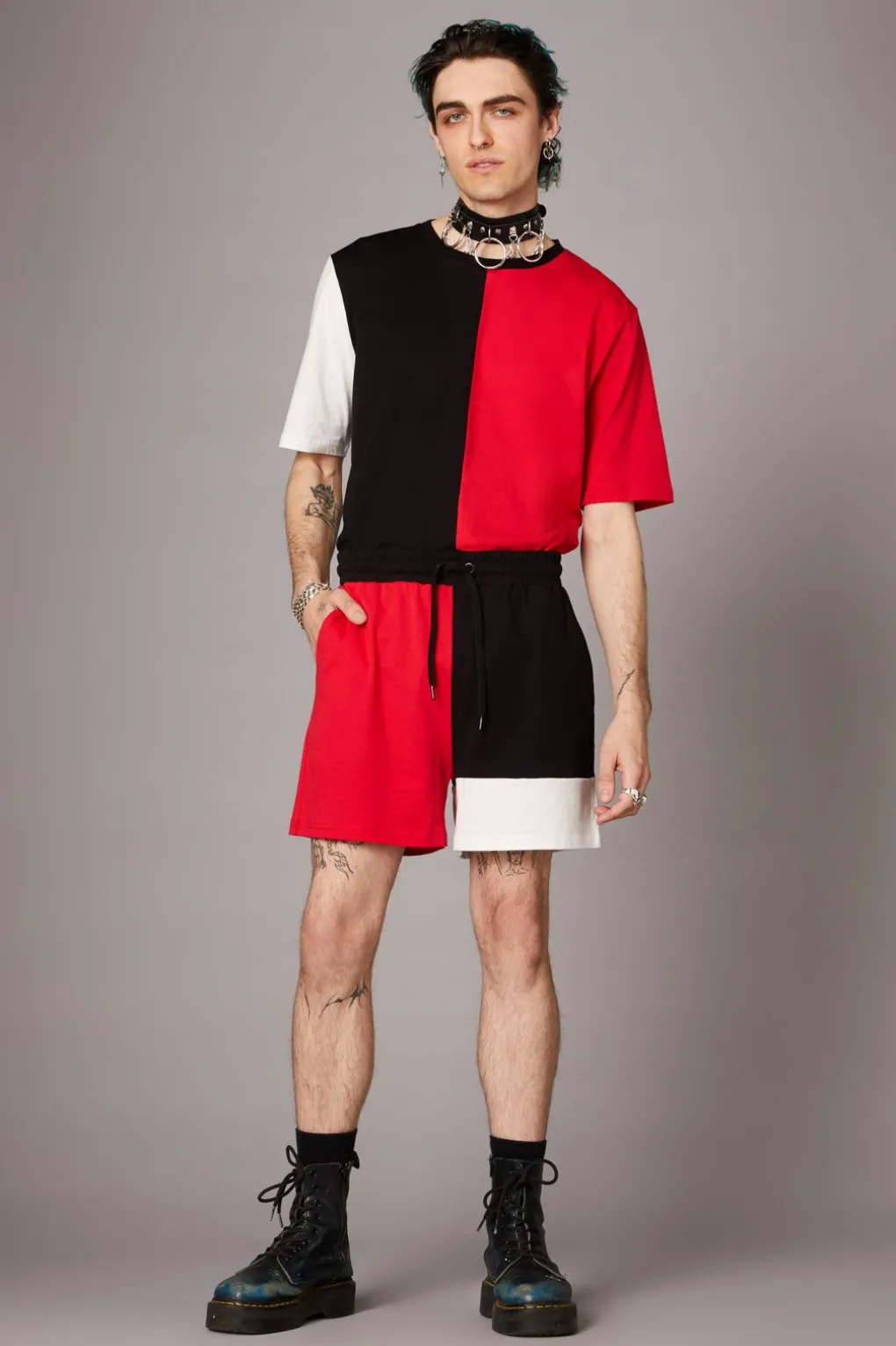 Colourblock Grunge Short