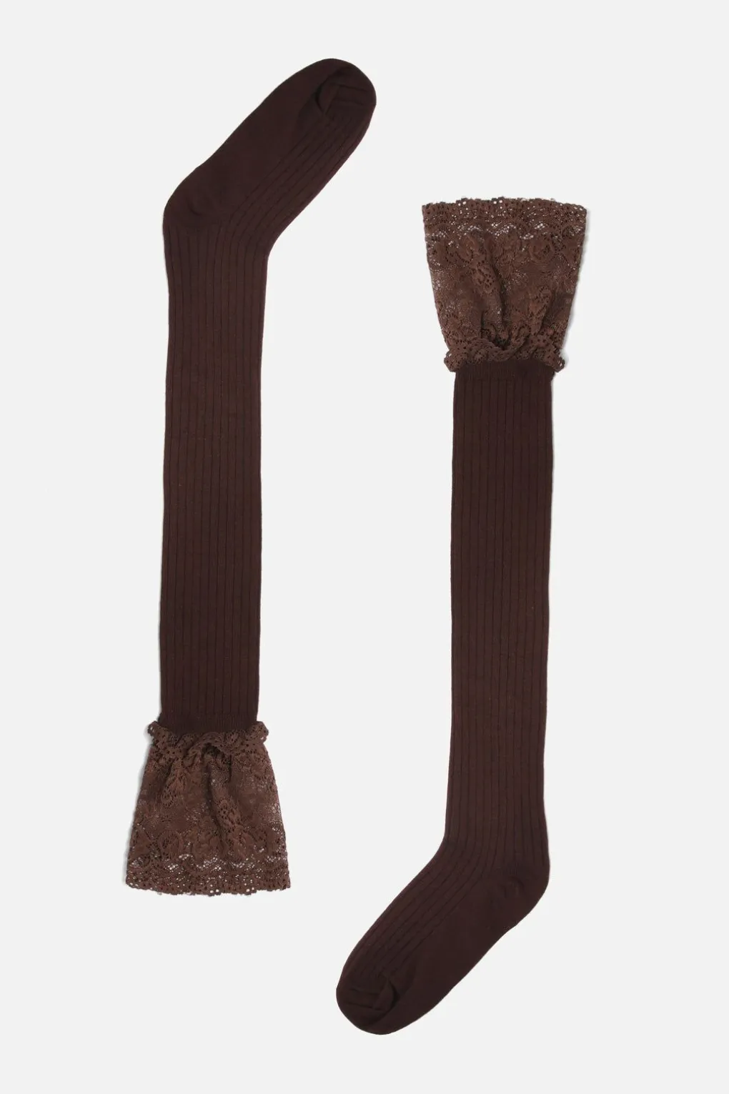 Coloured Lace Top Sock