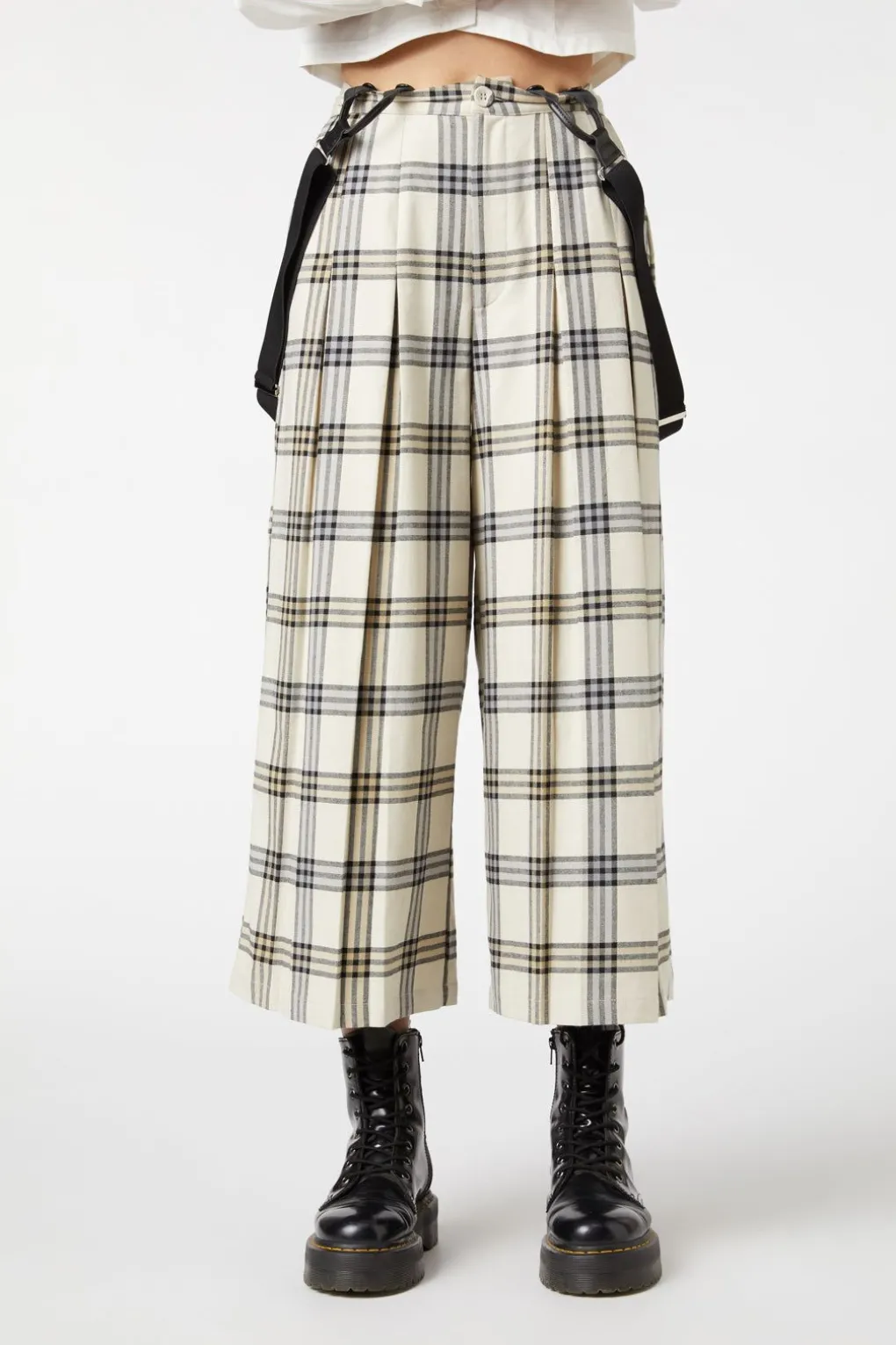 Crescent Tartan Pleated Culottes