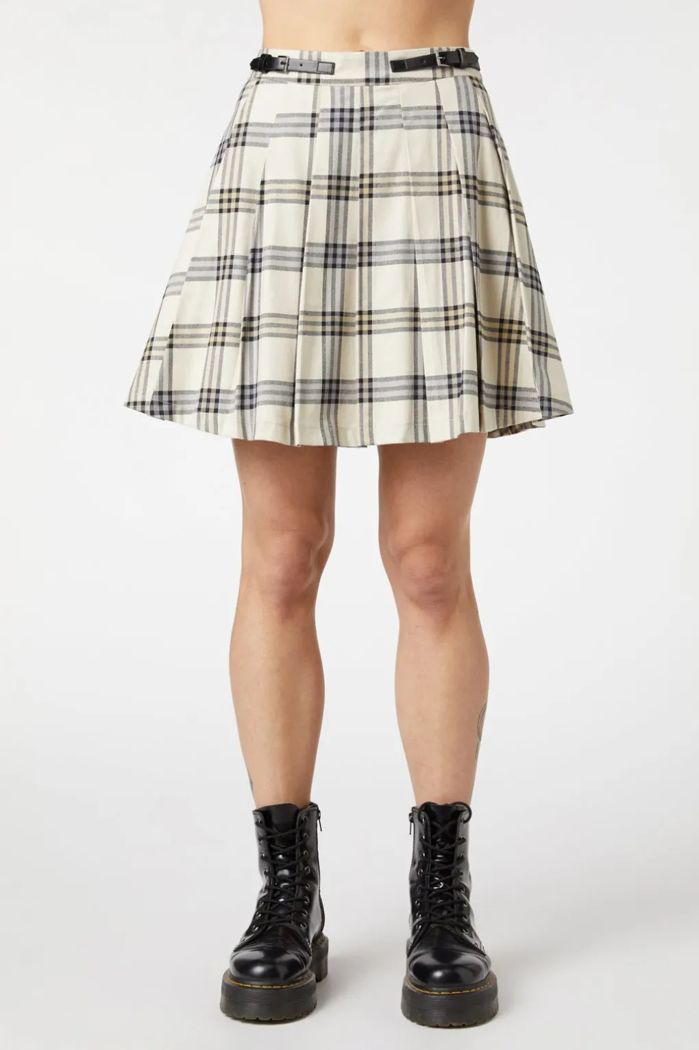 Crescent Tartan Pleated Skirt