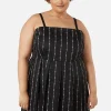 Curve Barbed Wire Bustier Pleated Dress