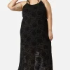 Curve Decaying Days Flock Mesh Dress