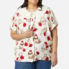 Curve Kitty Kisses Collar Blouse