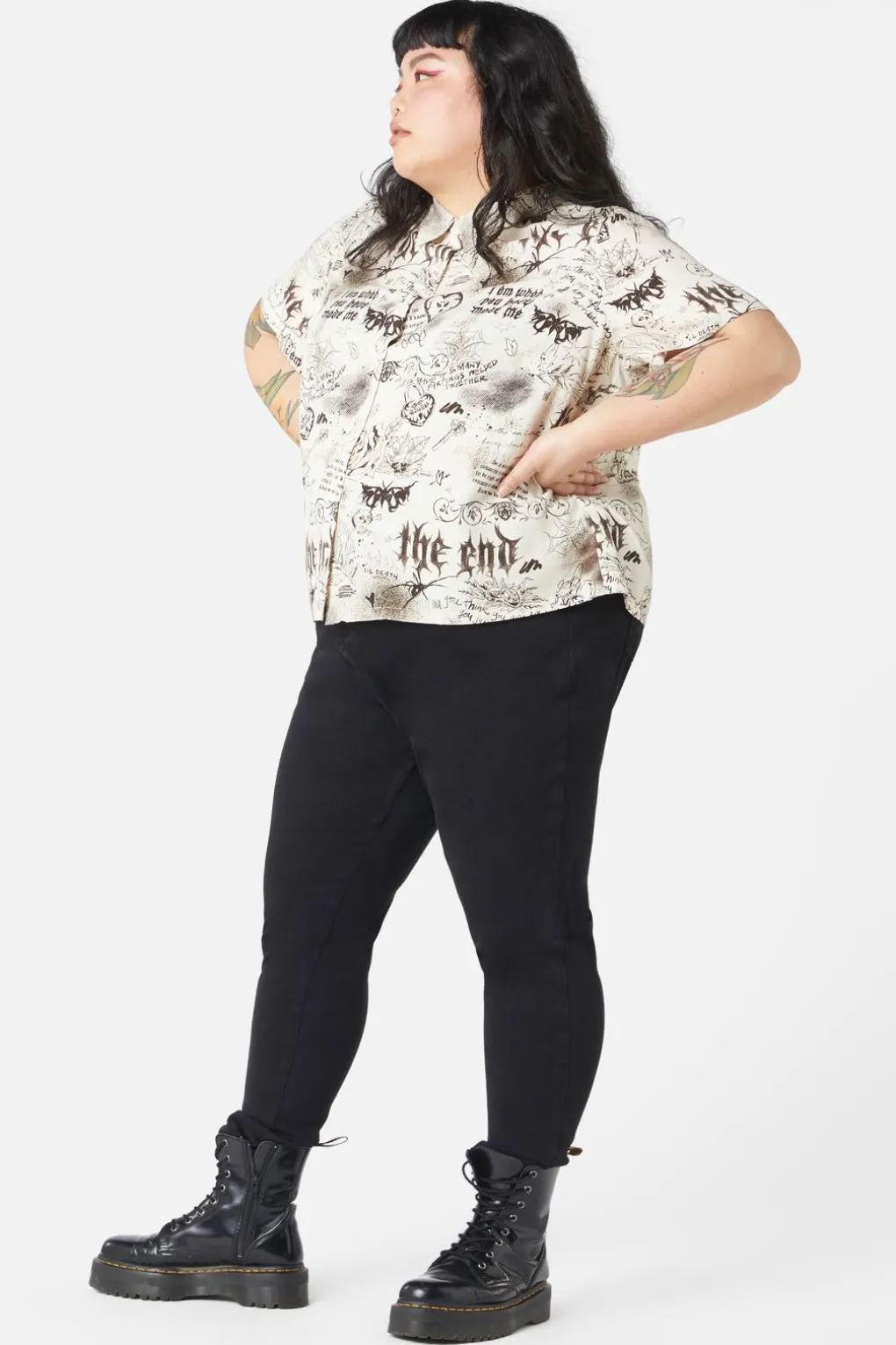 Curve Lover'S Departure Printed Blouse