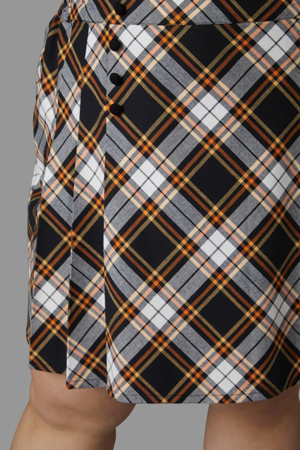 Curve Pumpkin Tartan Skirt