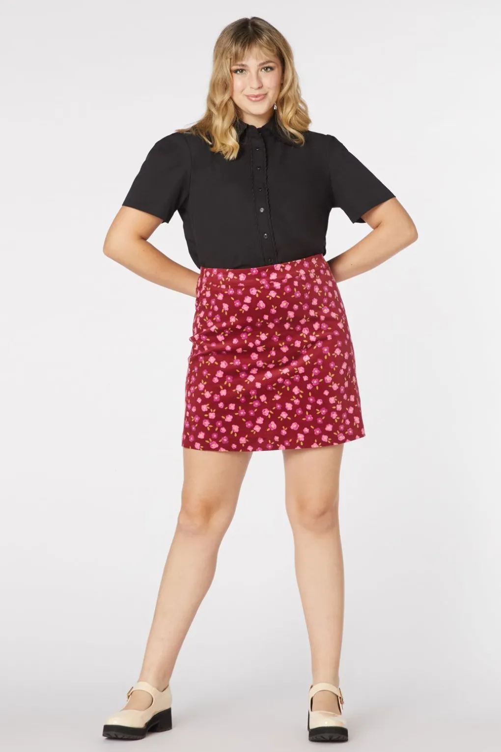 Danielle Ditsy Cord Skirt