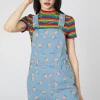 Denim Peach Long Overall