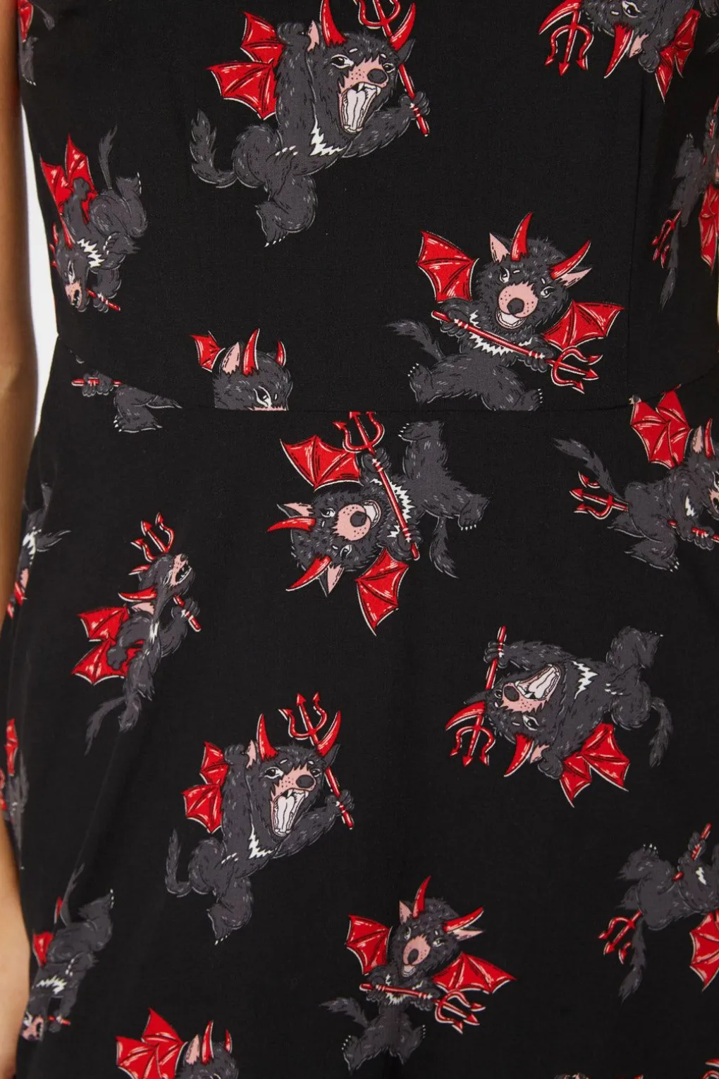 Devil Viscose Skater Dress