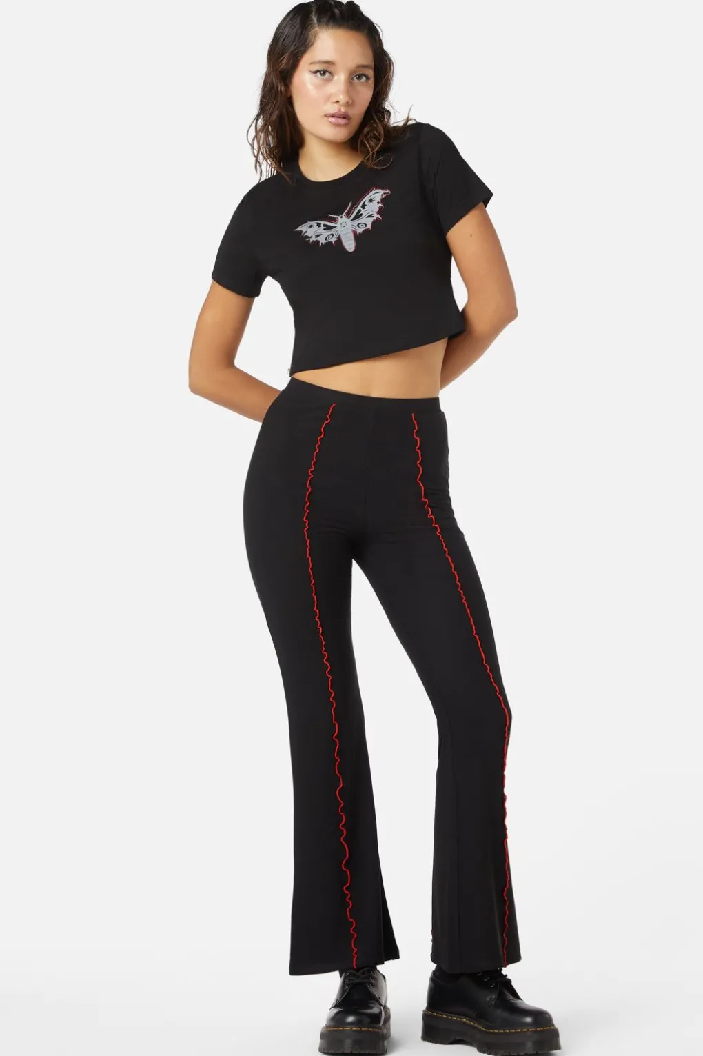 Diamante Butterfly Zipper Tee