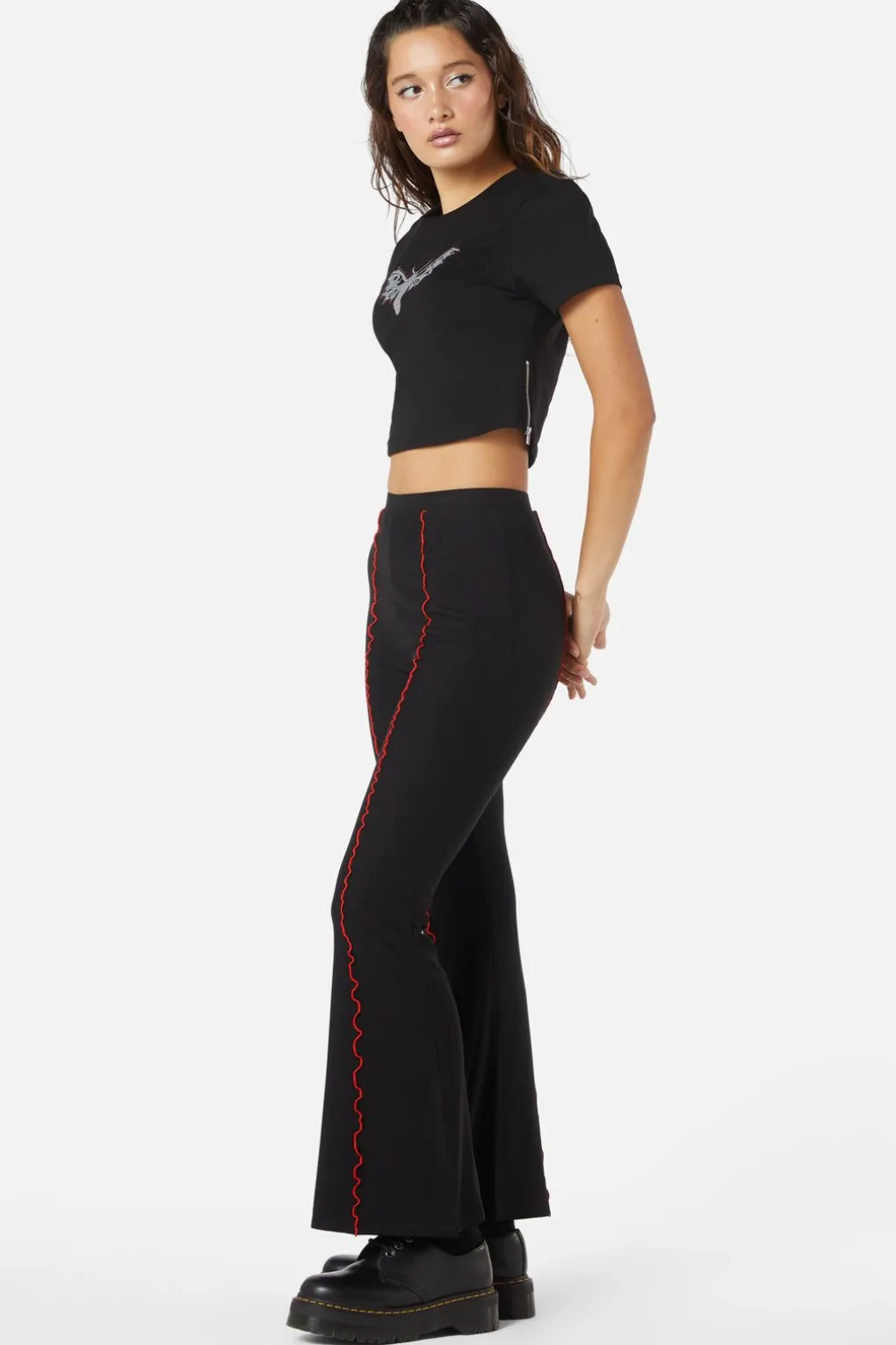 Diamante Butterfly Zipper Tee