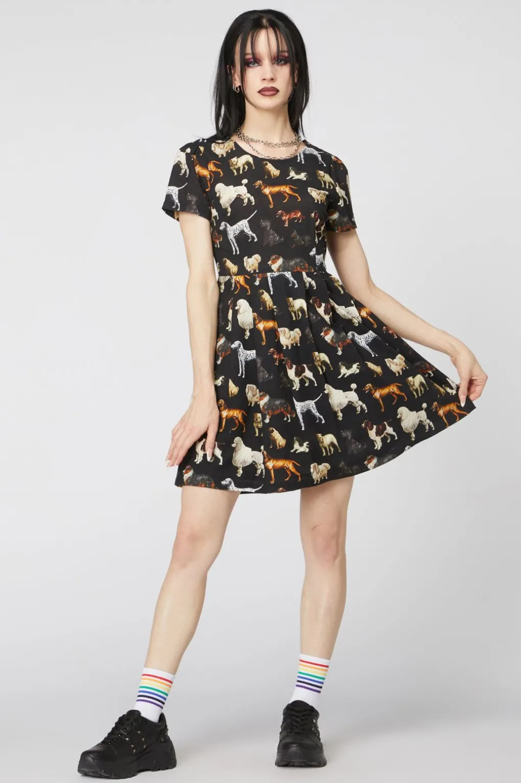 Doggo Cotton Pleated Dress