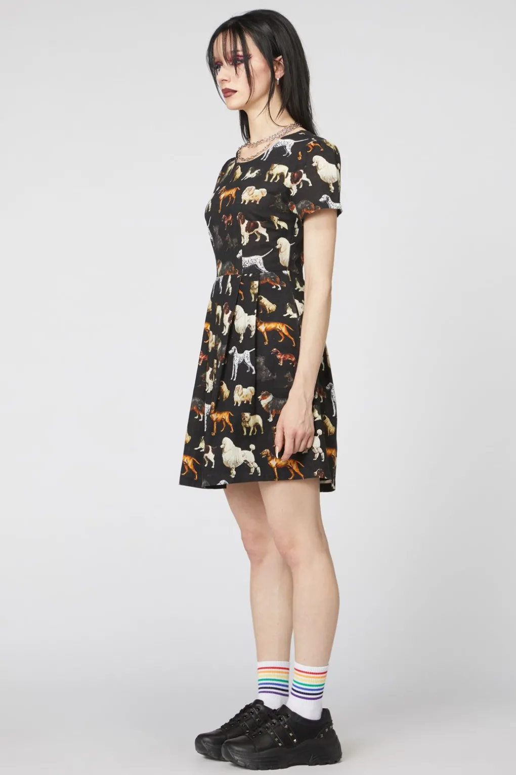 Doggo Cotton Pleated Dress