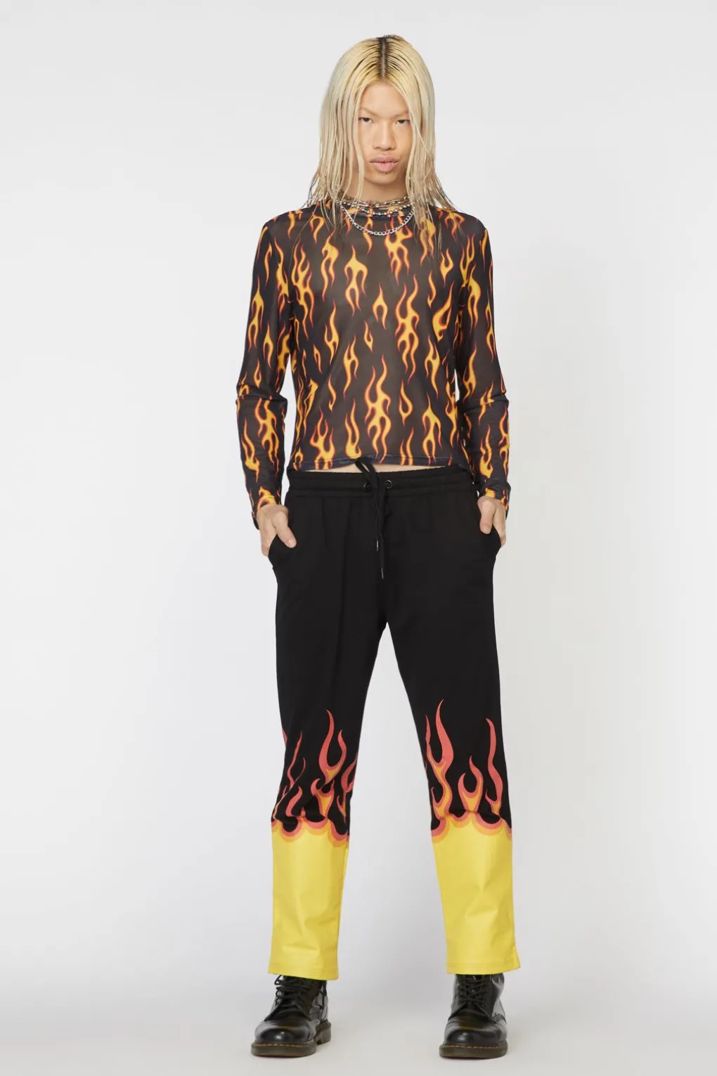 Flame Border Track Pant
