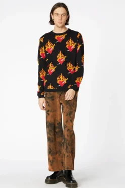 Flamed Heart Unisex Knit