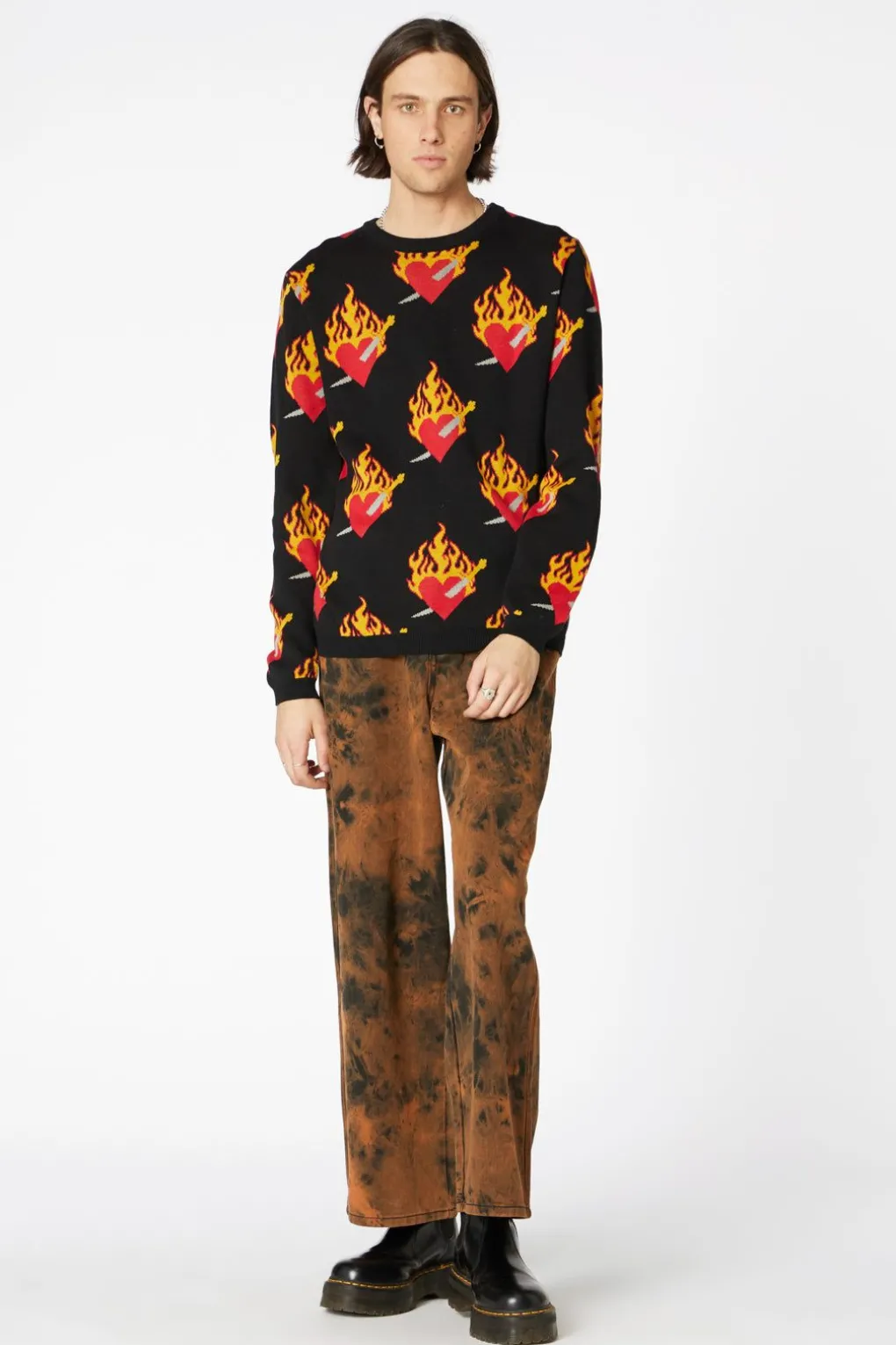 Flamed Heart Unisex Knit