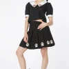 Flock Paw Print Pleat Skirt