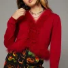 Fluff Trim Cardigan