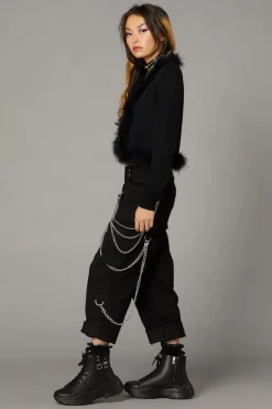 Fluff Trim Cardigan