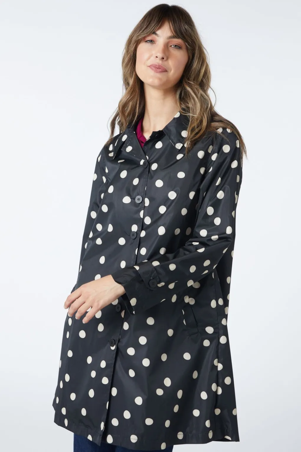 Georgie Spot Collared Raincoat