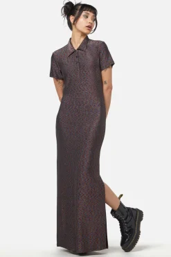 Glitter Mesh Midi Dress