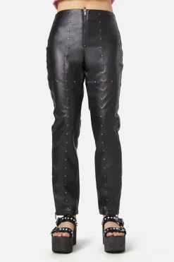 Goth Studded Pu Leggings