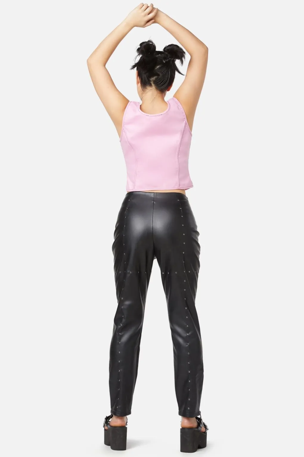 Goth Studded Pu Leggings