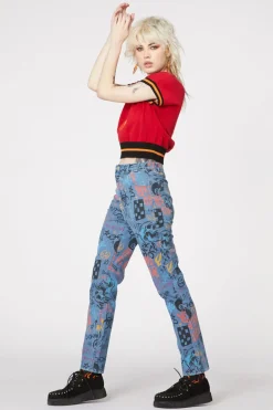Graffiti Denim Slim Jean