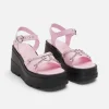 Heart Trim Platform Sandal
