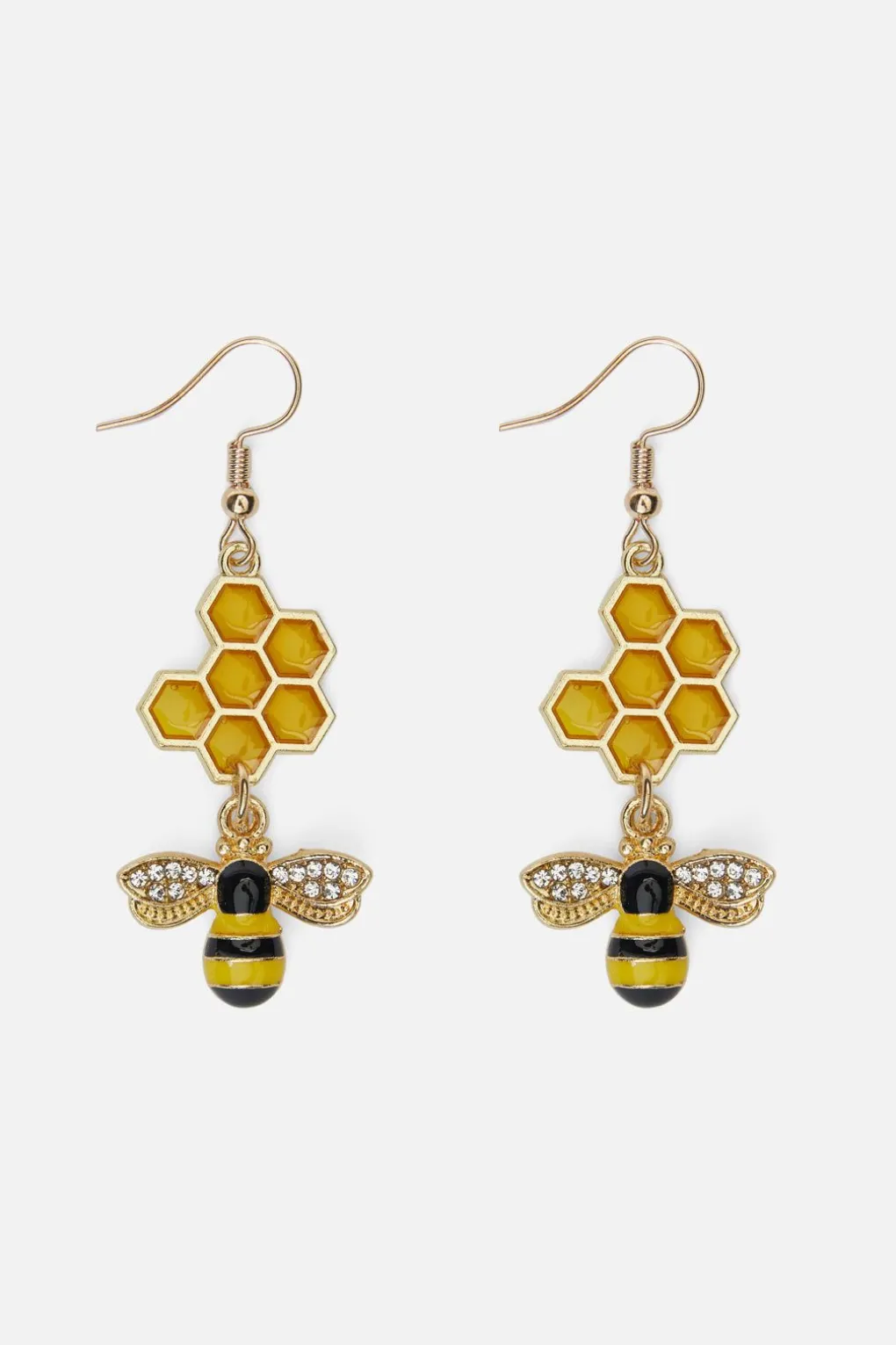Honeycomb Bee Earrings