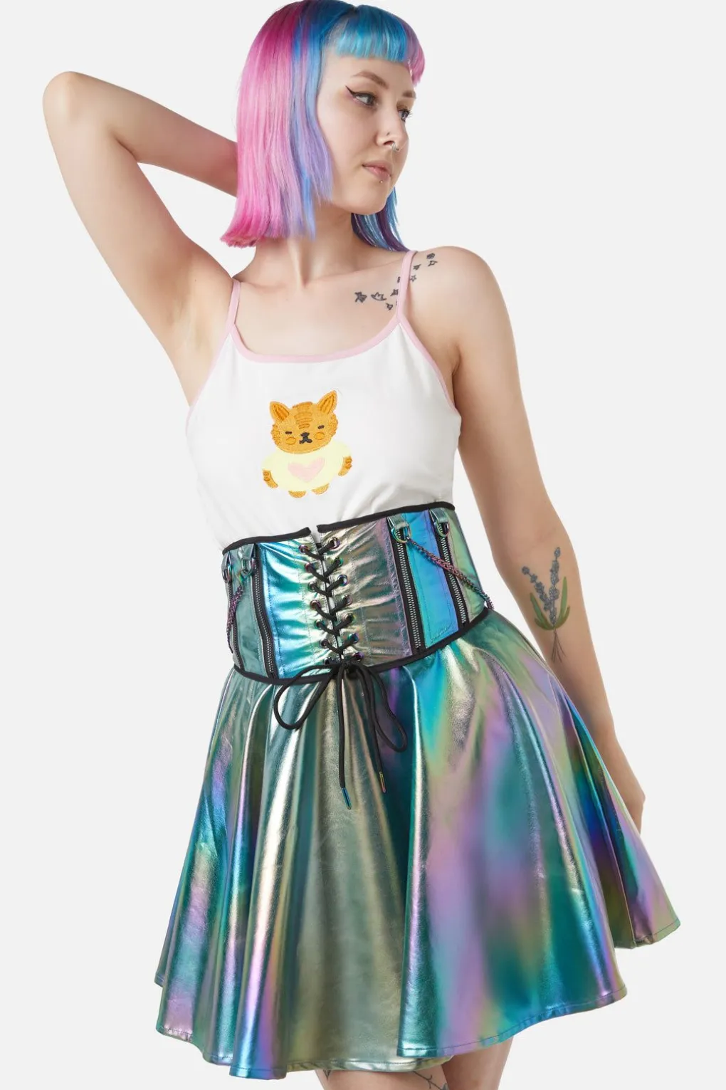 Infrared Zipper Underbust Pu Corset