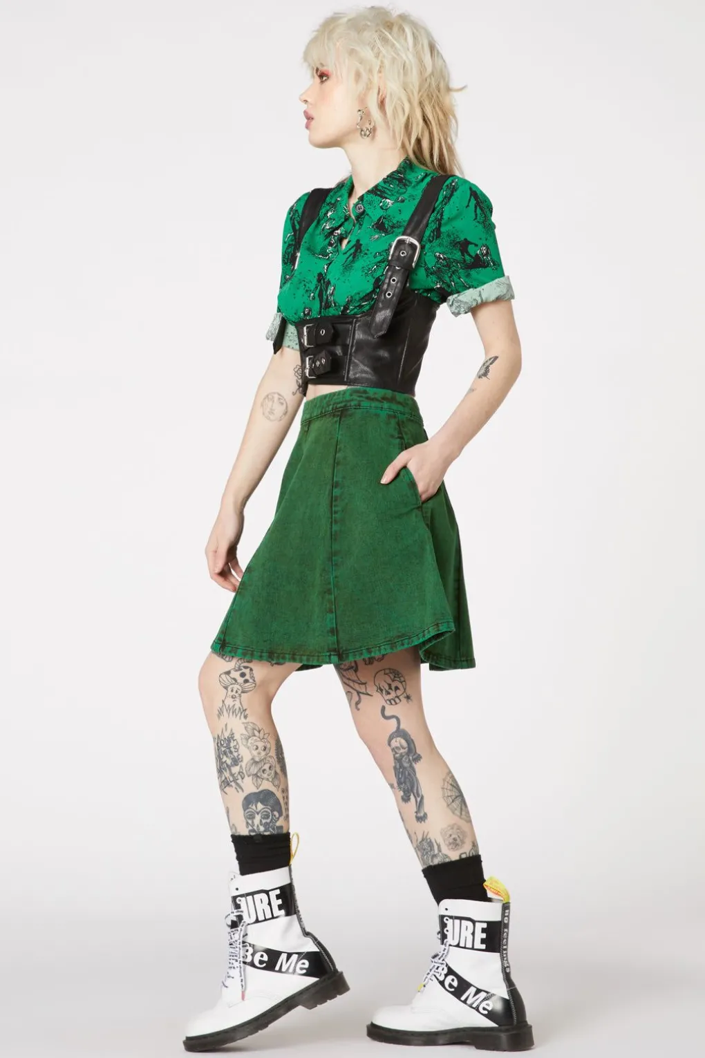 Joyride Acid Wash Mini Skirt