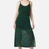 Neglected Flocked Mesh Midi Dress