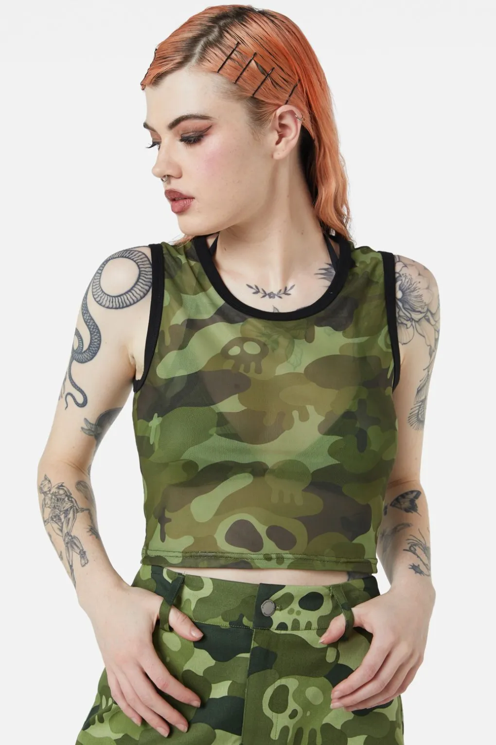 Nook Of The Garden Camo Mesh Tank