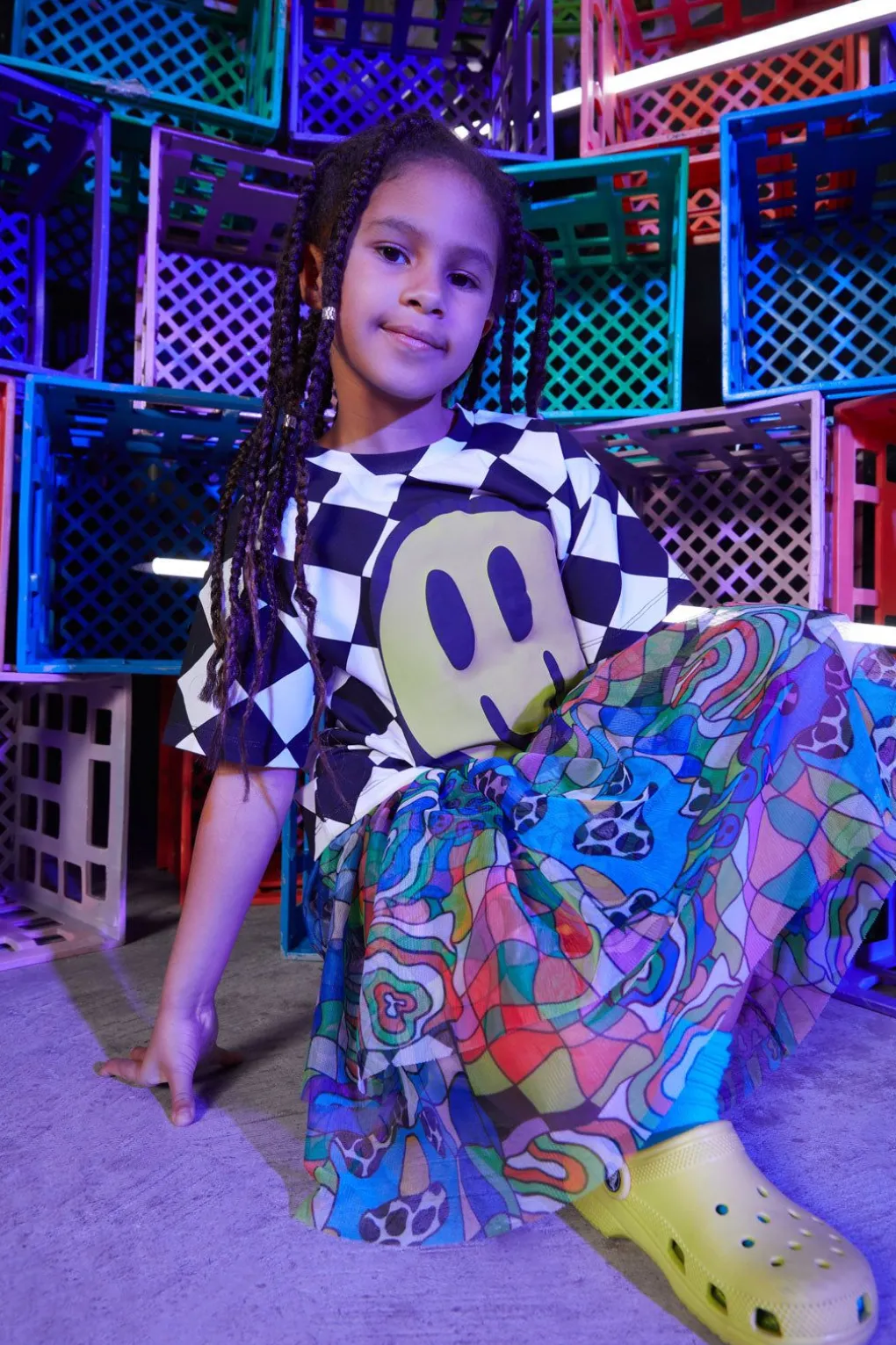Patched Up Kids Mesh Skirt