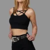 Rhinestoned Cross Belt