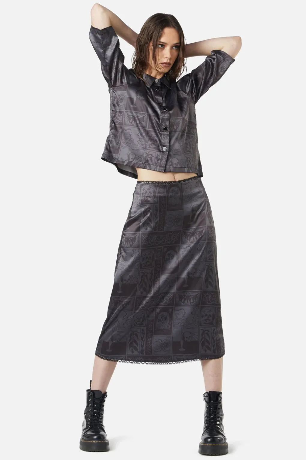 Ruined Mansion Satin Brocade Skirt