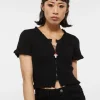 90S Style Zip Up Frill Cardi