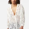 Sheer Lace Long Sleeve Shirt