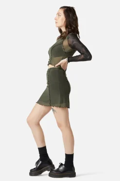 Sheer Mesh Jersey Skort