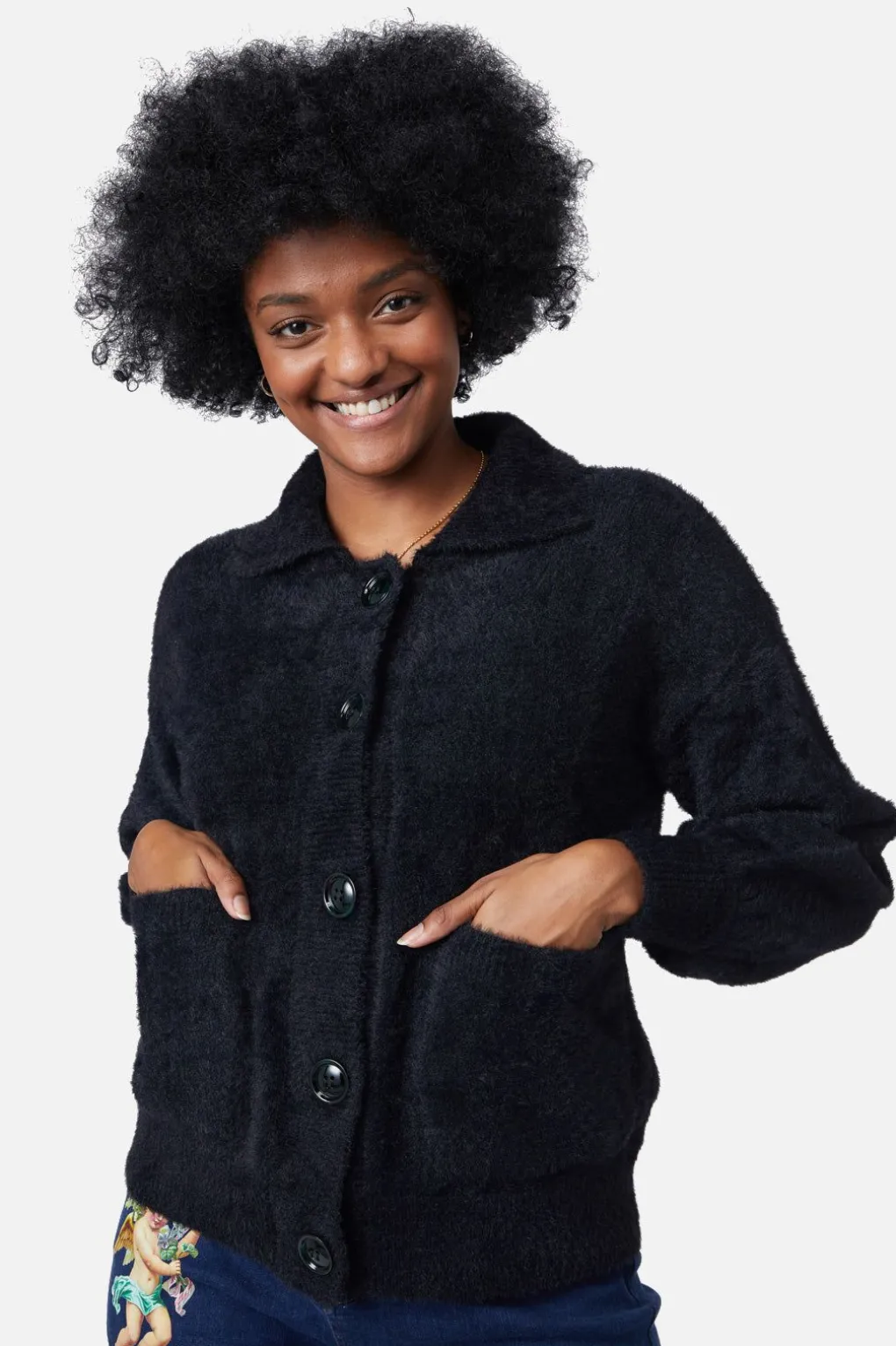 Sisters Collar Fluffy Cardi