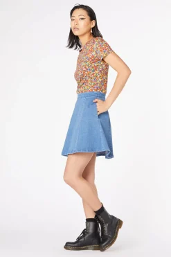 Skater Denim Mini Skirt