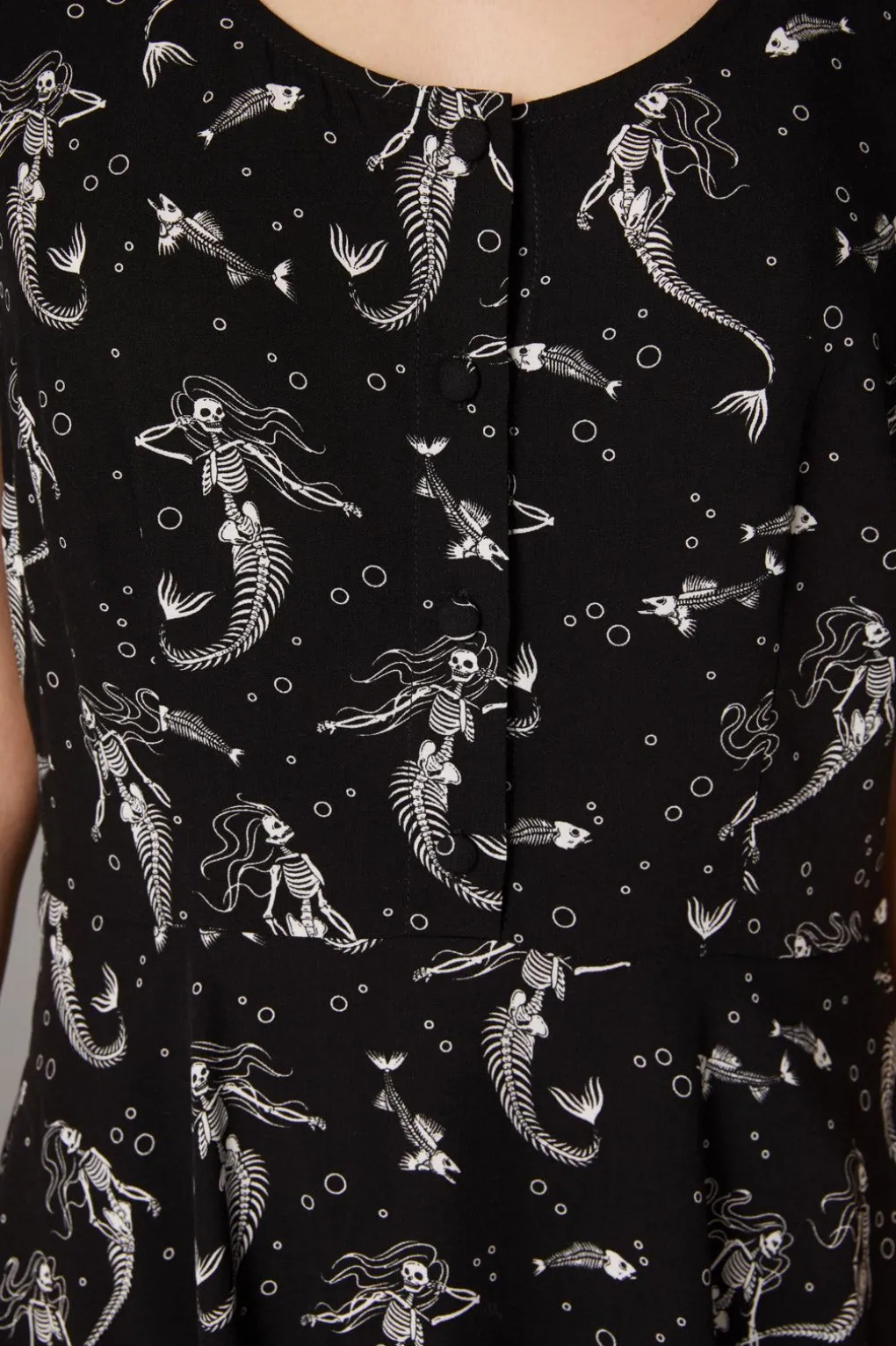 Skeleton Mermaid Print Dress
