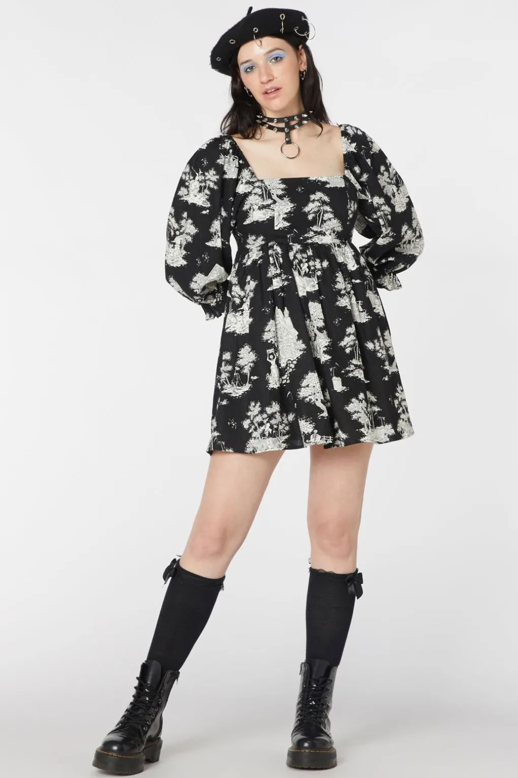Skelly Toile Printed Dress