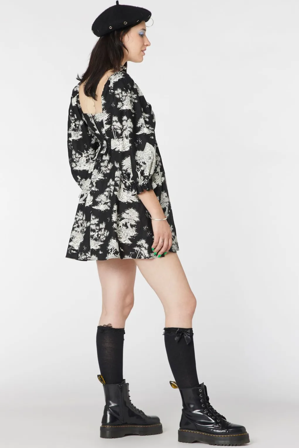 Skelly Toile Printed Dress