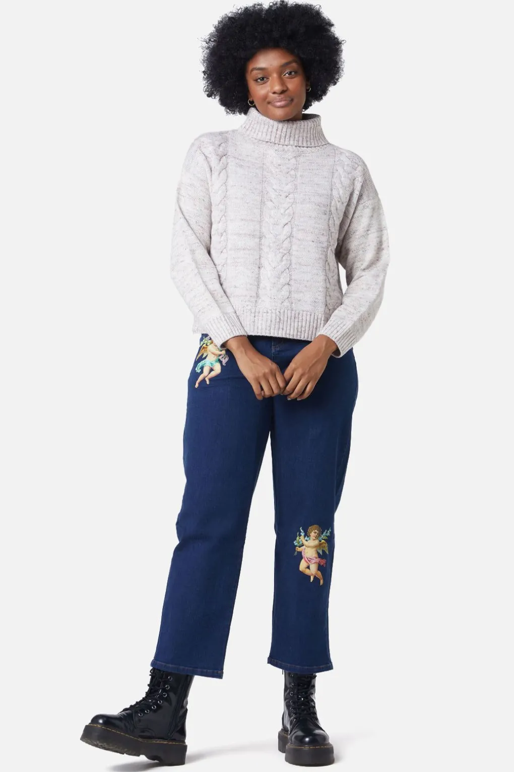 Space Dye Cable Boxy Knit